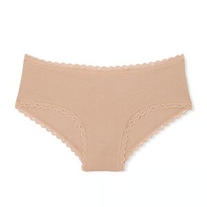 Victoria's Secret LACE TRIM Cotton Lace-Waist Cheeky Panty Size M